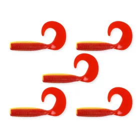   Nevis Twister 7,5cm 4,17gr 5st/verpakking Geel-rood Plastic kunstaas