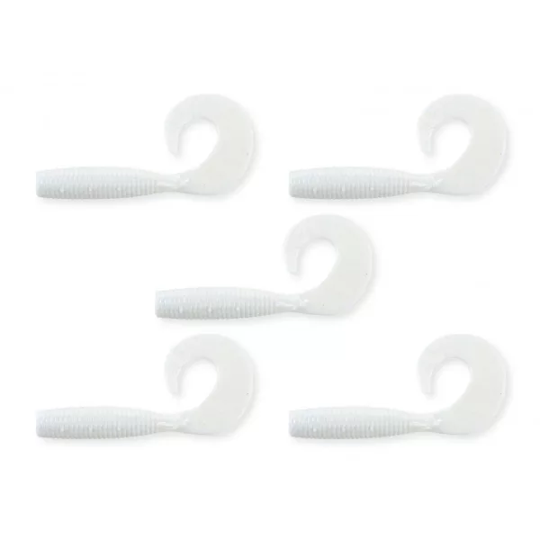 Nevis Twister 7,5cm 4,17gr 5st/verpakking Wit Plastic kunstaas
