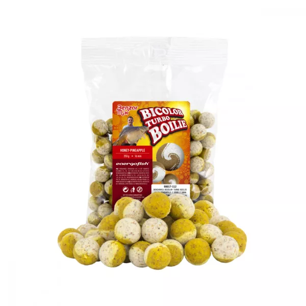Benzar Turbo Tweekleurige Boilie Honing-Ananas 250G 20Mm