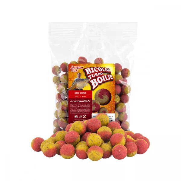 Benzar Turbo Tweekleurige Boilie Krill-Scopex 250G 20Mm