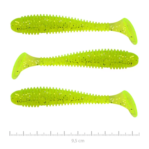 Nevis Vantage Swinger 9,5cm 7,18gr 3 st/pk Fluo Groen Glitter I. Plastic kunstaas