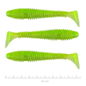   Nevis Vantage Swinger 9,5cm 7,18gr 3 st/pk Fluo Groen Glitter III. Plastic kunstaas