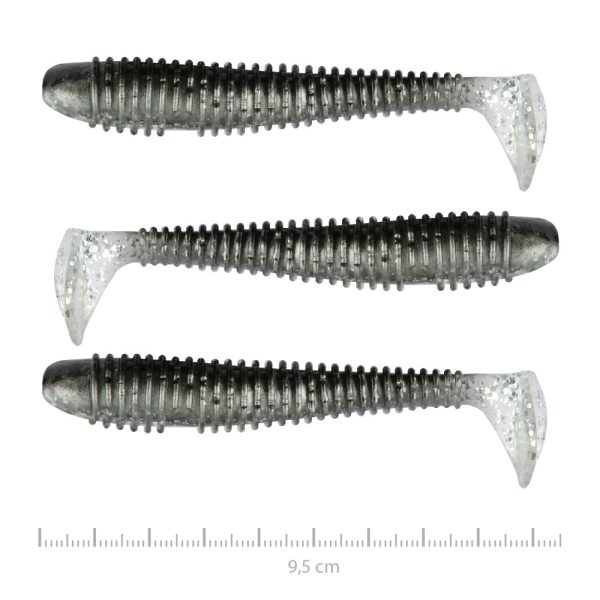 Nevis Vantage Swinger 9,5cm 7,18gr 3 st/pk Zwart-Zilver Glitter II. Plastic kunstaas