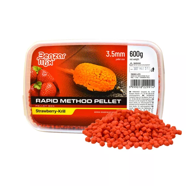 Benzár Mix Rapid Method Pellet 3,5mm Aardbei-Krill Pellet Box 600gr