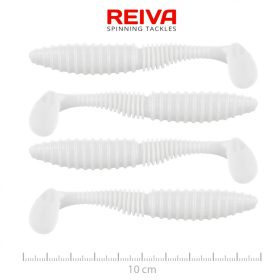   Reiva Zander Power Shad 10cm 7,05gr 4 st/verpakking (Wit) Plastic kunstaas
