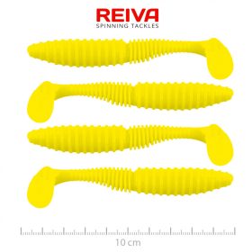   Reiva Zander Power Shad 10cm 7,05gr 4 st/verpakking (Citroengeel) Plastic kunstaas