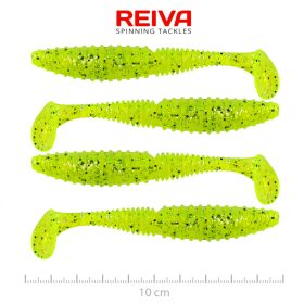   Reiva Zander Power Shad 10cm 7,05gr 4 st/verpakking (Fluo Groene Glitter II.)