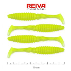   Reiva Zander Power Shad 10cm 7,05gr 4 st/verpakking (Fluo Groen) Plastic kunstaas