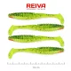 Reiva Zander Power Shad 10cm 7,05gr 4 st/verpakking (Groen-Oranje Glitter) Plastic kunstaas