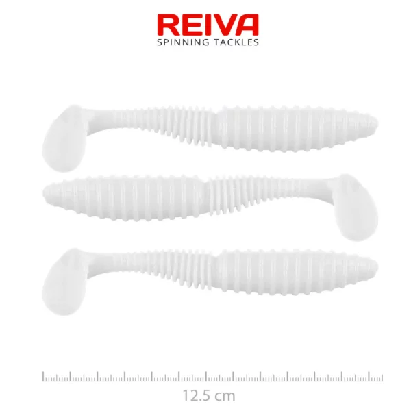 Reiva Zander Power Shad Classic White 12,5cm Plastic Aas 3 stuks