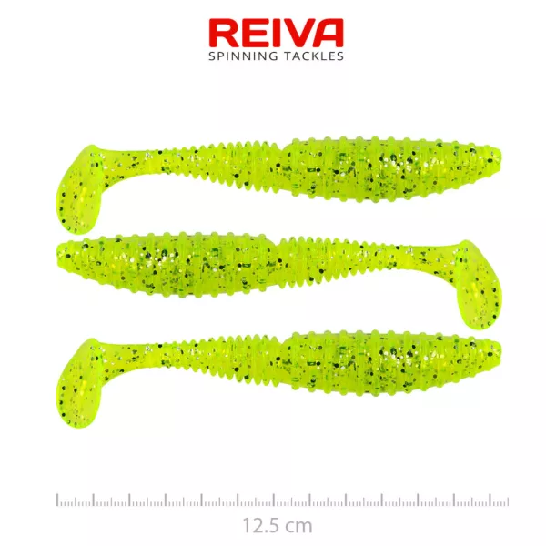 Reiva Zander Power Shad Poppy Green 12,5cm Plastic Aas 3 stuks