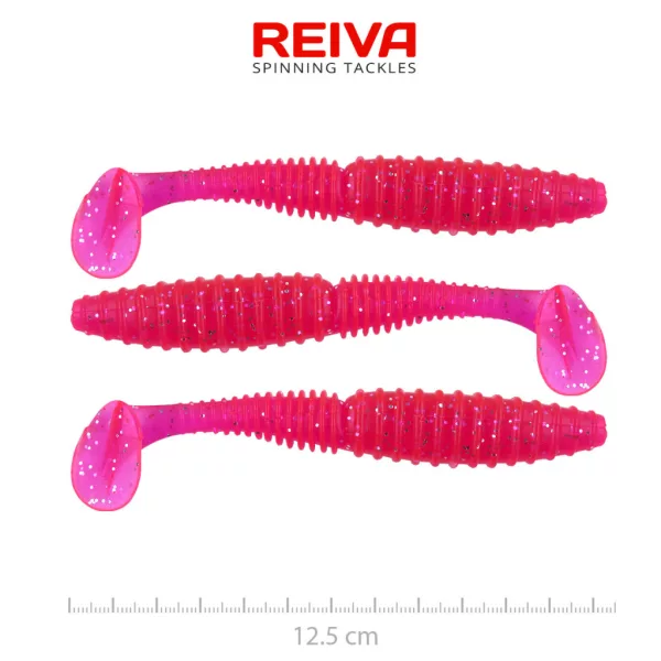 Reiva Zander Power Shad Japanese Red 12,5cm Plastic Aas 3 stuks