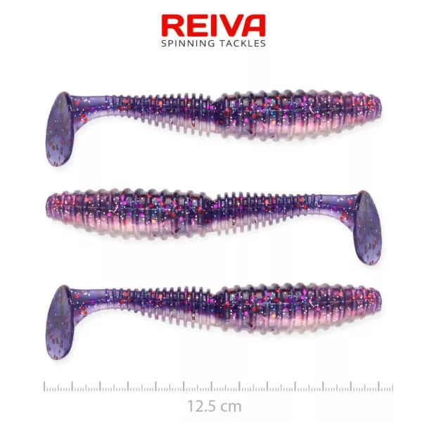 Reiva Zander Power Shad Purple Pearl 12,5cm Plastic Aas 3 stuks