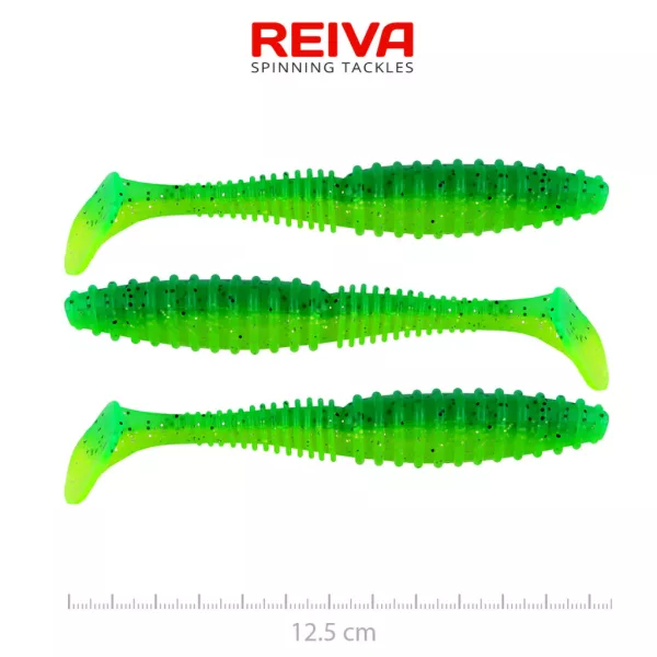 Reiva Zander Power Shad Poison Green 12,5cm Plastic Aas 3 stuks
