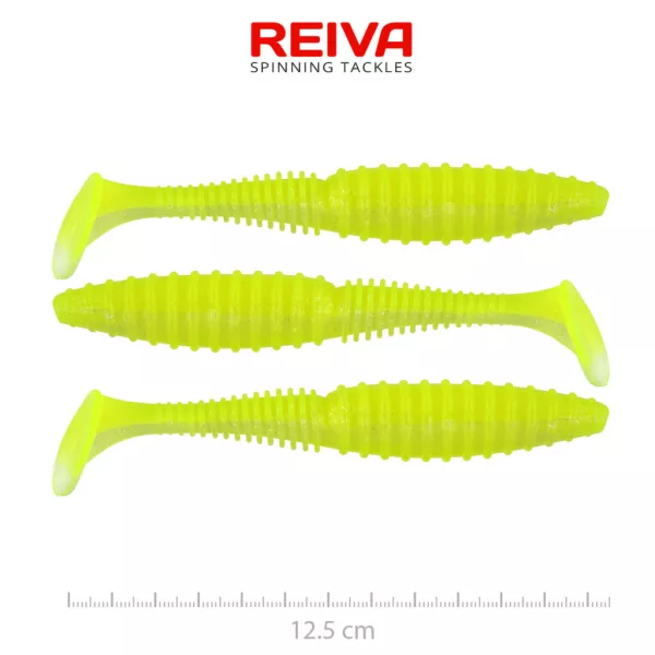 Reiva Zander Power Shad Flash Lemonade 12,5cm Plastic Aas 3 stuks