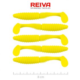   Reiva Zander Power Shad 8cm 3,18gr 5 st/verpakking (Citroengeel) Plastic kunstaas