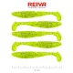 Reiva Zander Power Shad 8cm 3,18gr 5 st/verpakking (Fluo Groene Glitter II.) Plastic kunstaas