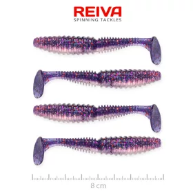   Reiva Snoekbaars Power Shad Paarse Parel 8cm Plastic Kunstaas 4 st.