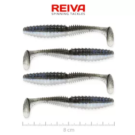   Reiva Snoekbaars Power Shad Magische Vis 8cm Plastic Kunstaas 4 st.