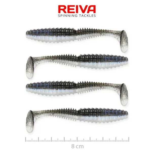 Reiva Snoekbaars Power Shad Magische Vis 8cm Plastic Kunstaas 4 st.