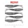 Reiva Zander Power Shad 8cm 3,18gr 5 st/verpakking (Zilveren Glitter) Plastic kunstaas