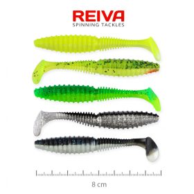   Reiva Zander Power Shad 8cm 3,18gr 5 st/verpakking (5 kleuren) Plastic kunstaas