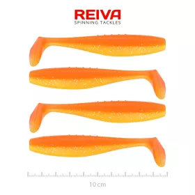   Reiva Platte Elrits Shad 10cm Glanzend Oranje Plastic Kunstaas 4 st.