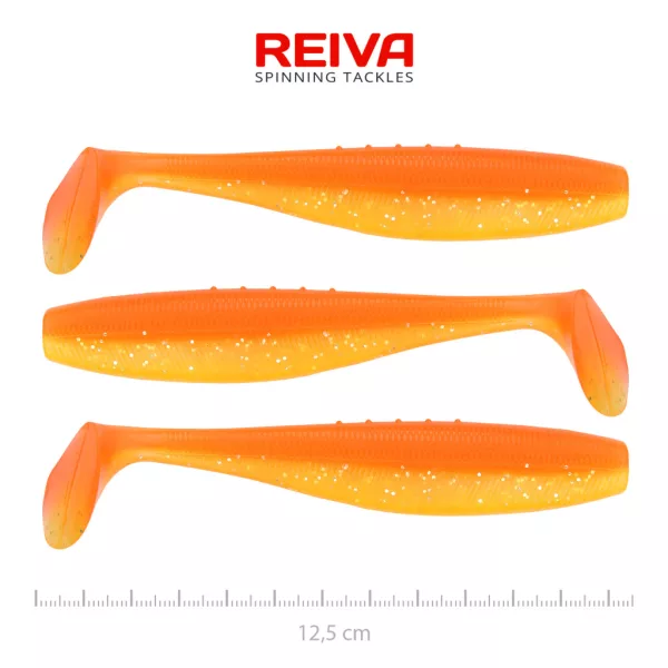 Reiva Platte Elrits Shad 12,5cm Glanzend Oranje Plastic Kunstaas 3 st.