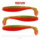 Reiva Flat Minnow shad 12,5cm 3 st/pk (Groen-Oranje Glitter) Plastic kunstaas