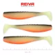 Reiva Flat Minnow shad 12,5cm 3 st/pk (Zwart-Wit-Oranje) Plastic kunstaas