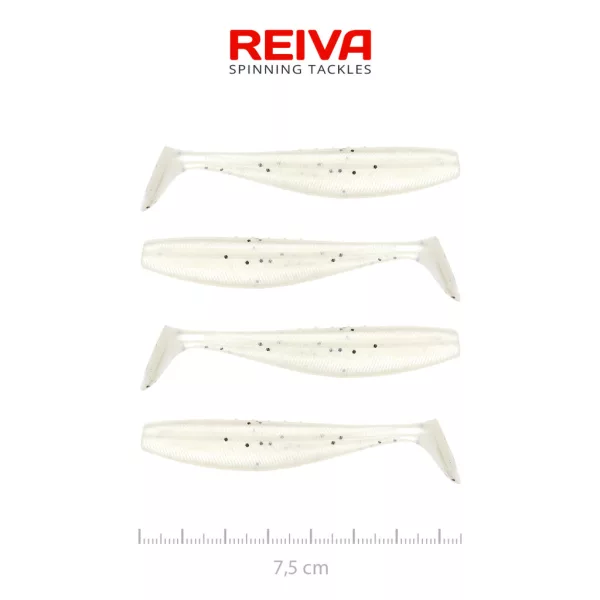 Reiva Platte Elrits Shad 7,5cm Parel Stip Plastic Kunstaas 4 st.