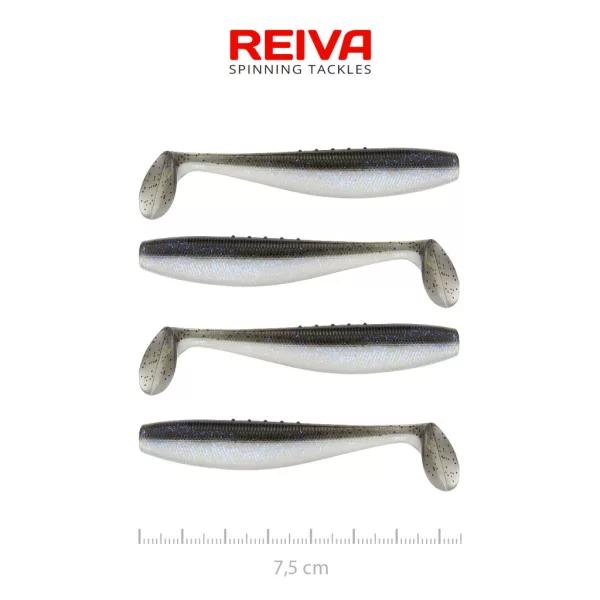 Reiva Platte Elrits Shad 7,5cm Magische Vis Plastic Kunstaas 4 st.