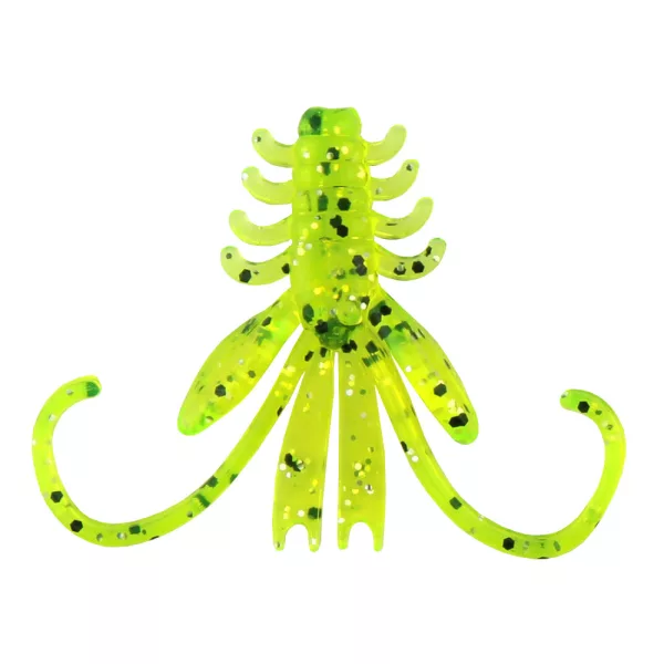 Reiva NYMPH 6cm 12 st/pk Fluo Groen Glitter Plastic kunstaas