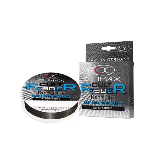Climax Cult Feeder Fast Sinking Braid Droplink 10m 0,09mm 4,1kg Dark Grey Fonott Előkezsinór