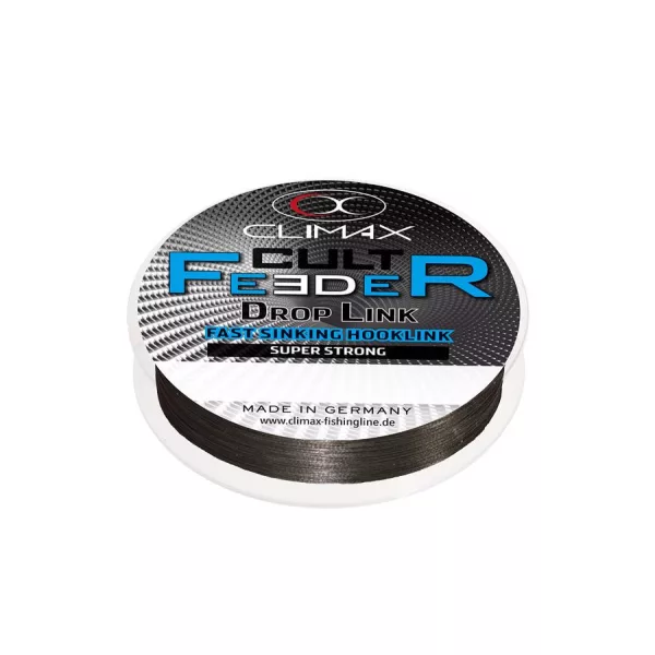 Climax Cult Feeder Fast Sinking Braid Droplink 10m 0,18mm 9,5kg Dark Grey Fonott Előkezsinór