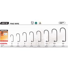   Decoy Pro Pack Jig12 Fine Wire #2 Füles Szakállas Egyágú Jig Horog 50db