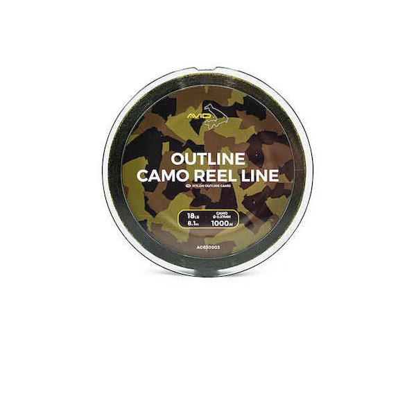 Avid Outline Camo Molenlijn 18Lb 1000M Monofil Hoofdlijn