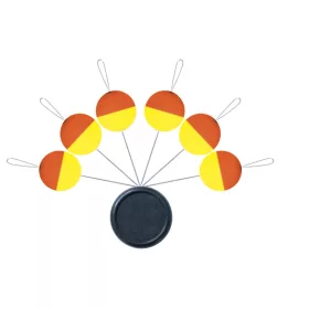   SERT - XT- BLISTER FLOAT ROUND N°2 X 6 (FLUO ORANGE/YEL.) - Stopper