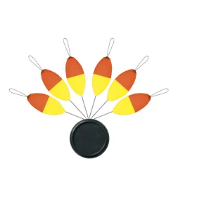   SERT - XT- BLISTER FLOAT OVAL N°0 X 6 (FLUO ORANGE/YEL.) - Stopper