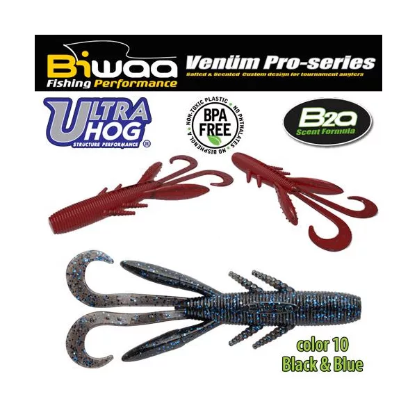 Biwaa Ultra Hog 7,5cm 10 Black & Blue Gumi Műcsali 10db