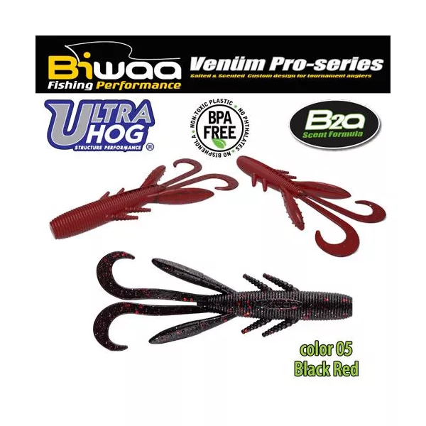 Biwaa Ultra Hog 10cm 05 Black & Red Gumi Műcsali 8db