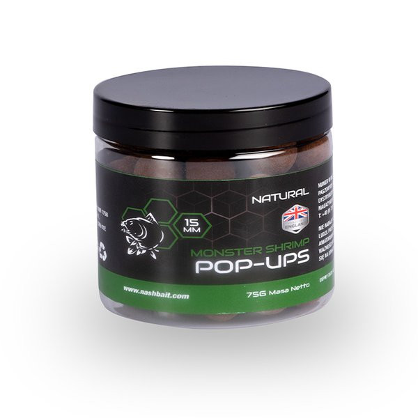 Nash Monster Shrimp Natuurlijk 15mm Pop Up 75gr