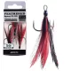 BKK Feathered Spear-21 SS 8 Gehaakt, Beveerd Rood-Zwart Dreg 3st