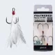 BKK Feathered Spear-21 SS 6 Gehaakt, Beveerd Wit Dreg 3st
