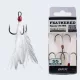 BKK Feathered Spear-21 SS 4 Gehaakt, Beveerd Wit Dreg 3st