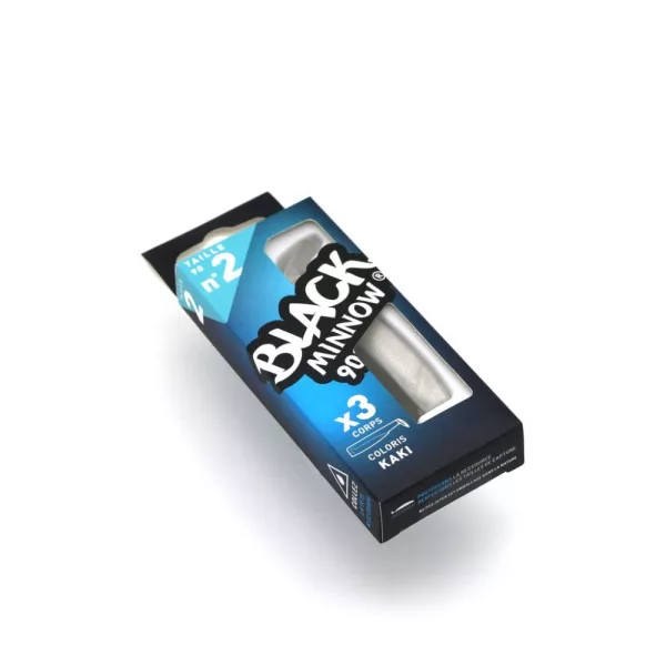 FIIISH 3 stuks 90mm Black Minnow lichaam - Khaki kleur Plastic kunstaas