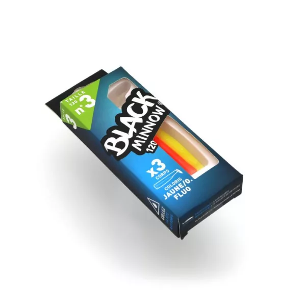 FIIISH 3 stuks 120mm Black Minnow lichaam - Oranje/geel kleur Plastic kunstaas