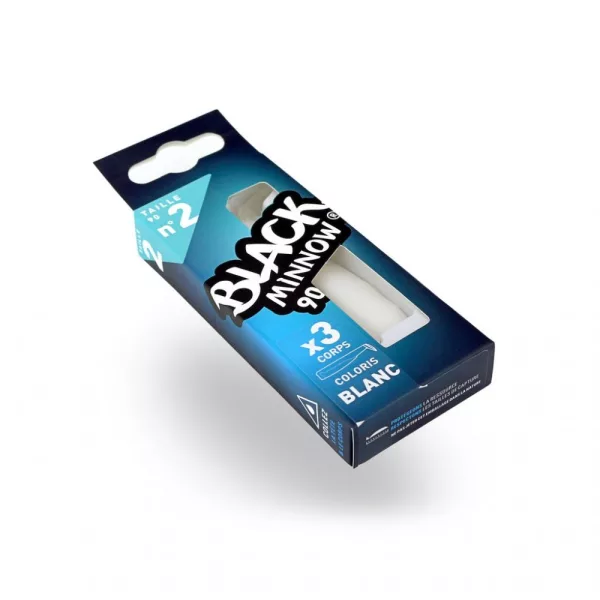 FIIISH 3 stuks 90mm Black Minnow lichaam - Wit kleur Plastic kunstaas