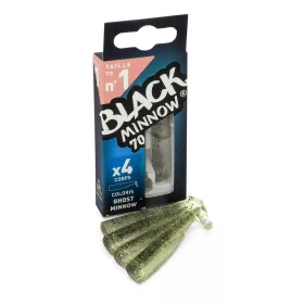   FIIISH 4 stuks 70mm Black Minnow lichaam - Ghost Minnow kleur Plastic kunstaas