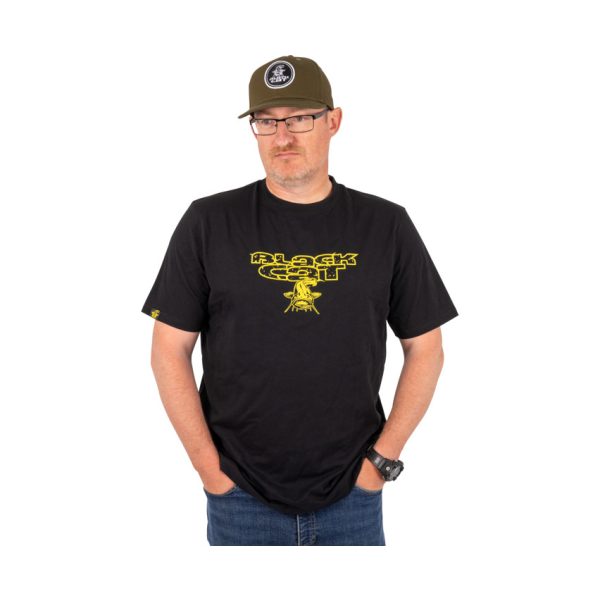 Black Cat Getormenteerd Logo Zwart T-shirt L